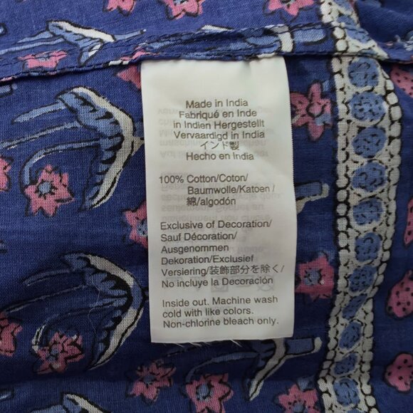 J. Crew Cotton Voile Tunic Swim Cover-Up in Floral Block Print with Fringe - Picture 8 of 9